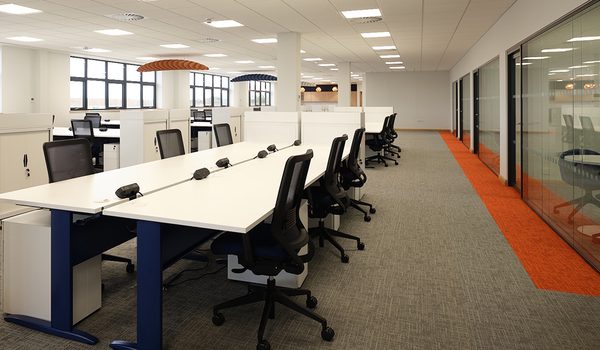 Cantilever office desk and task chair install for Yusen Logistics 2